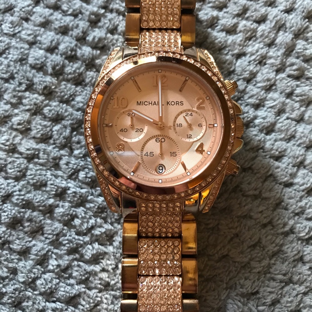 Michael Kors Rose Gold Rhinestone Watch